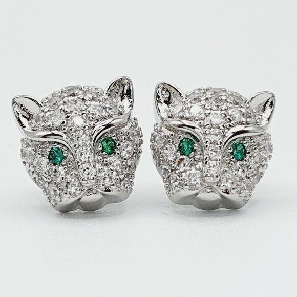 "925 Sterling Plated Shiny Crystal Sparkling Stud Earrings for Women, UN… - Picture 4 of 13